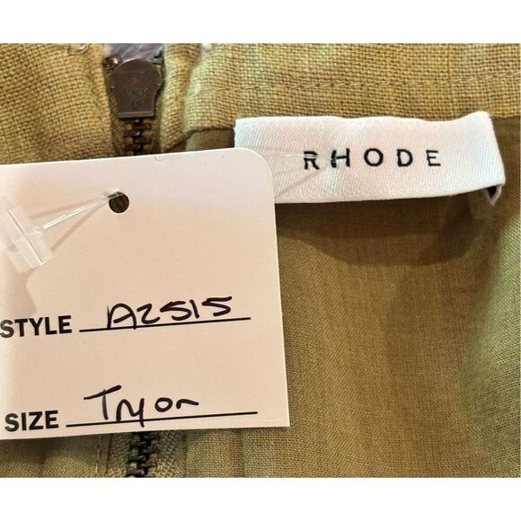 Rhode Linen Khaki Green Romper NWT Size Small/2 - Picture 3 of 3